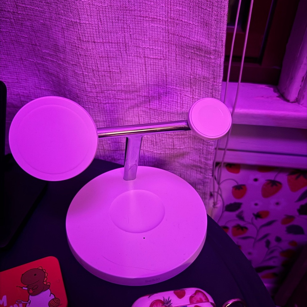 White and Silver Charging Stand